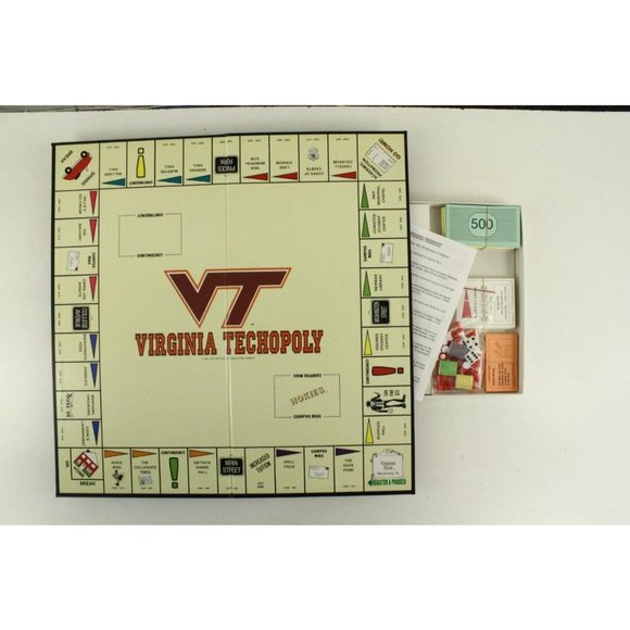 1992 COMPLETE Board Game Toy VT VIRGINIA TECH University Techopoly - Picture 1 of 7